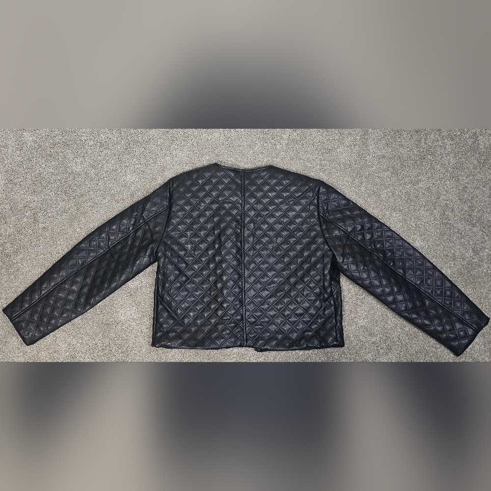 Nwt- Jason Wu Black Quilted Leather Jacket - Picture 6 of 6